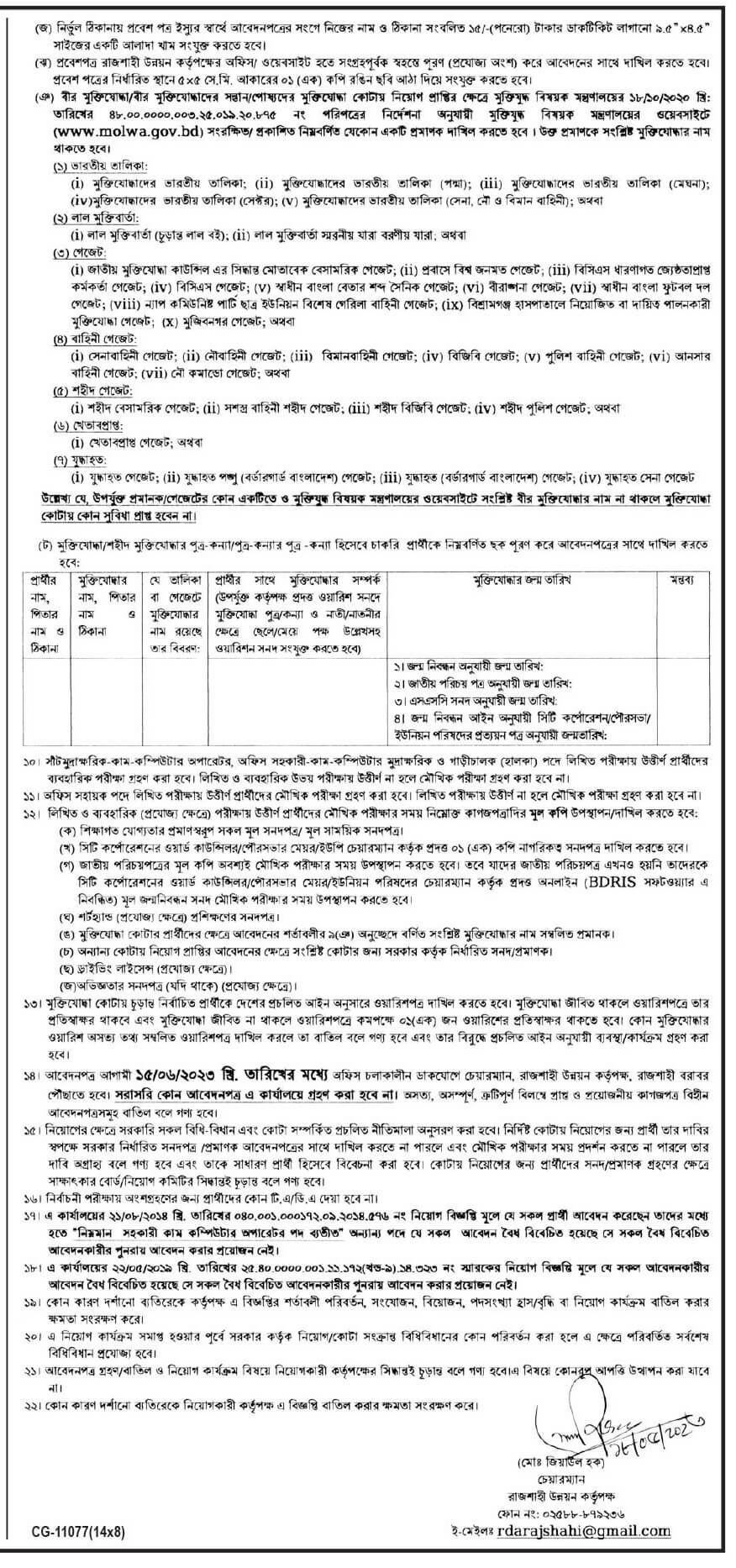 RDA Rajshahi job circular 2023